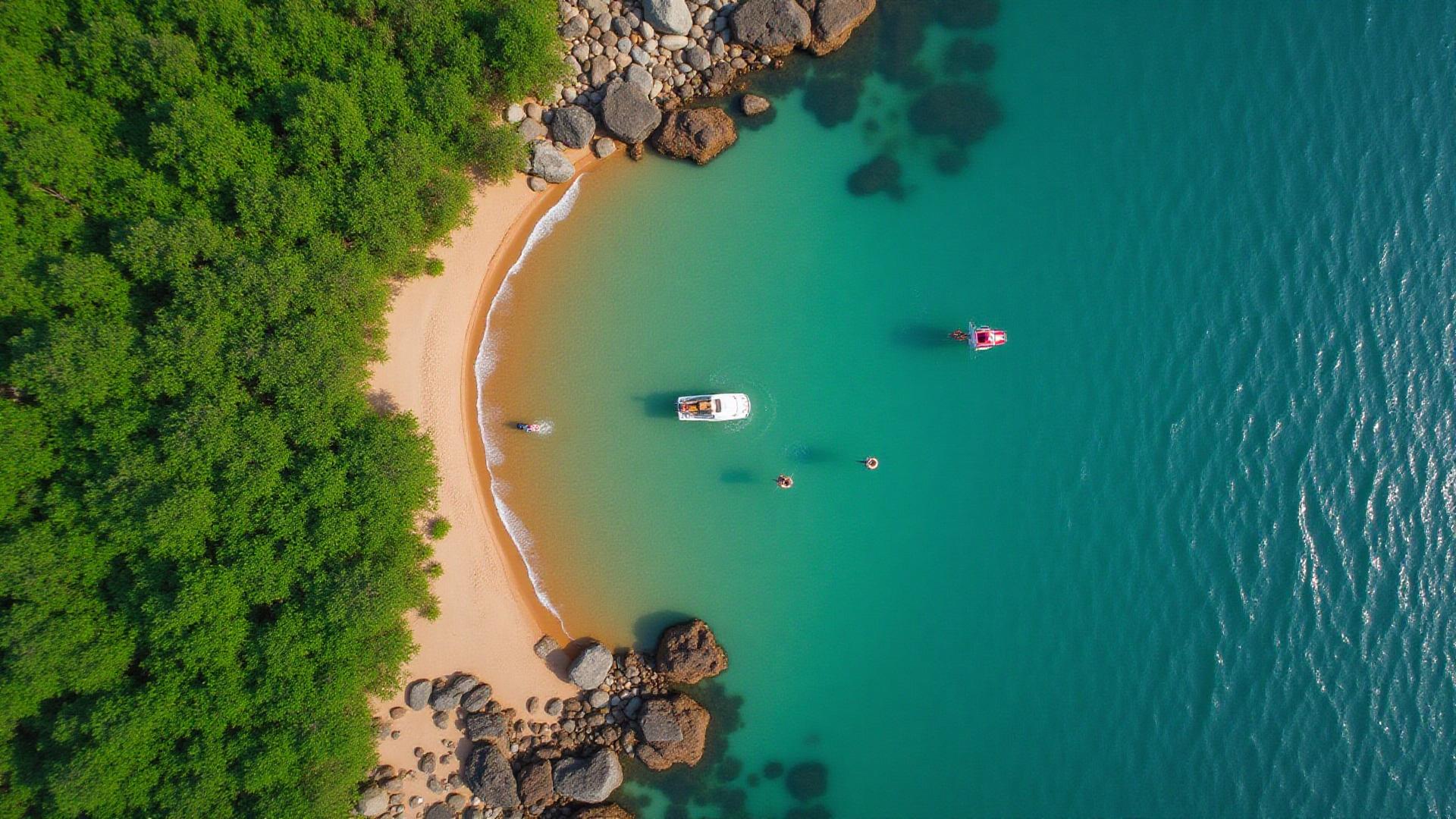 Vista aérea de Bonito com rios cristalinos e mata verde exuberante