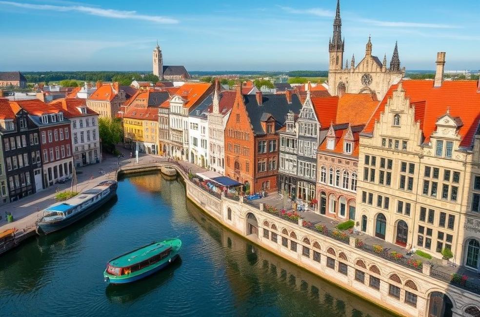 Comparação visual entre Amsterdam e Bruges.