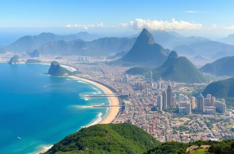 Vista panorâmica do Rio de Janeiro, refletindo diversidade de vida e bairros.