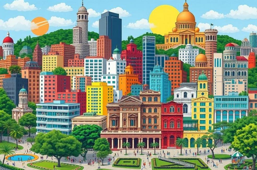 Diferentes bairros de São Paulo representando sua riqueza cultural.