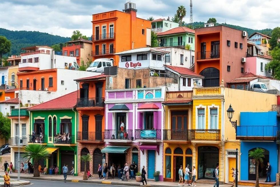 Bairros de Bogotá com arquitetura tradicional e moderna.