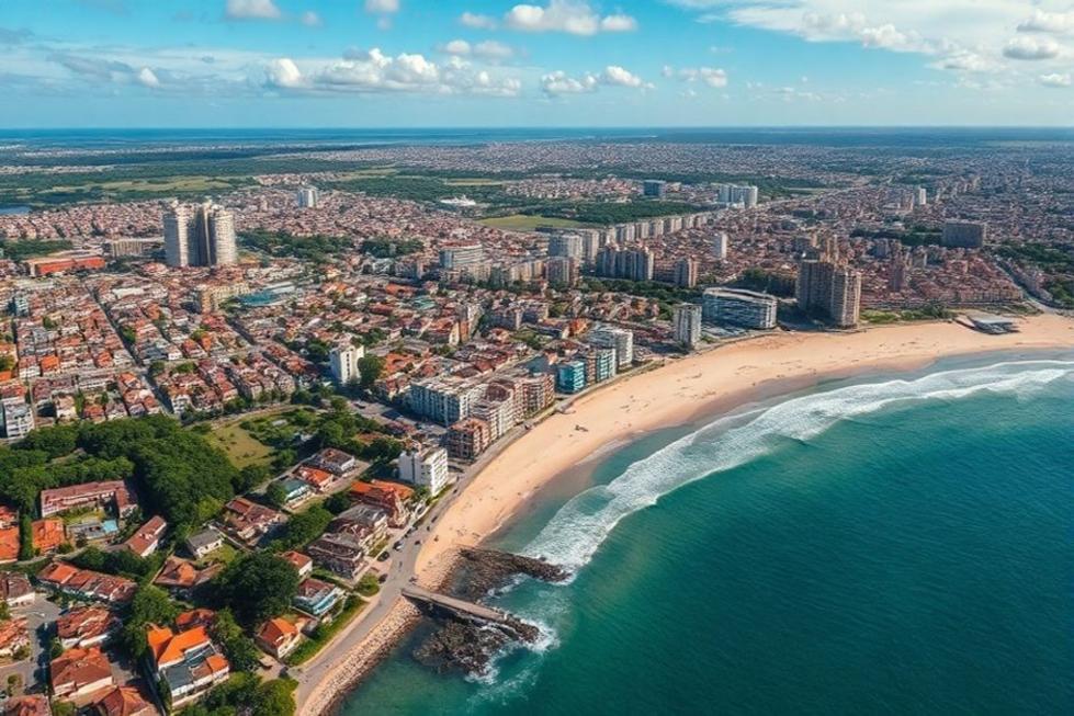 Vista aérea mostrando a diversidade dos bairros de Fortaleza.