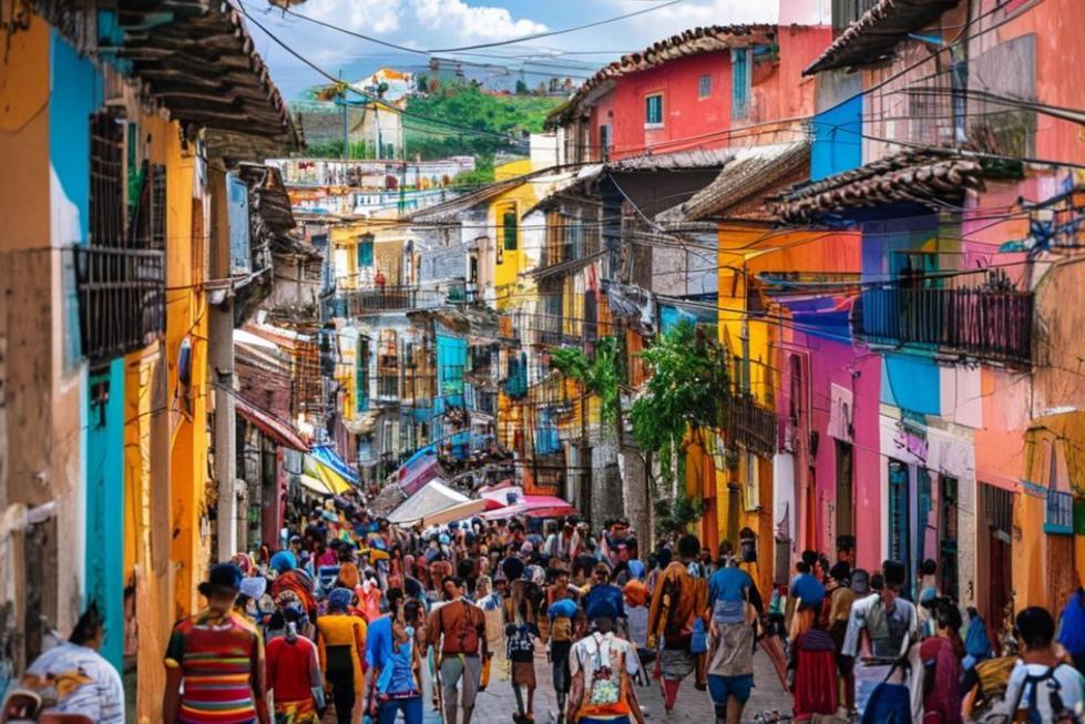 Fachadas coloridas e a energia vibrante de Salvador, destacando a cidade como um destino turístico.