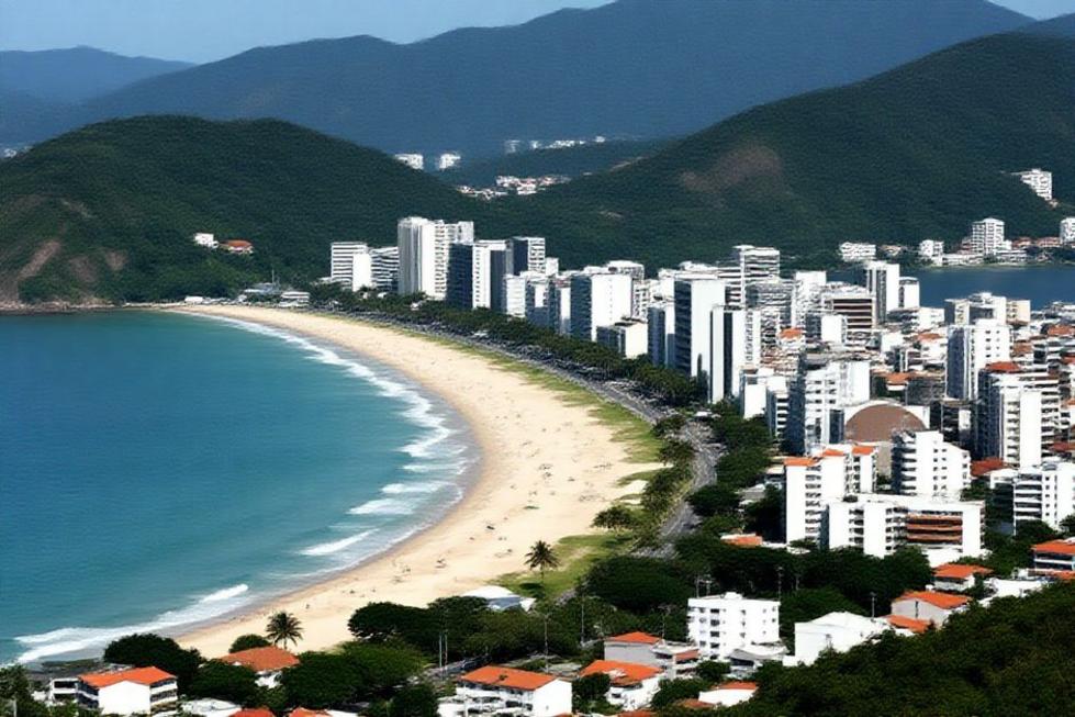 Vista panorâmica da cidade de Florianópolis com suas praias.