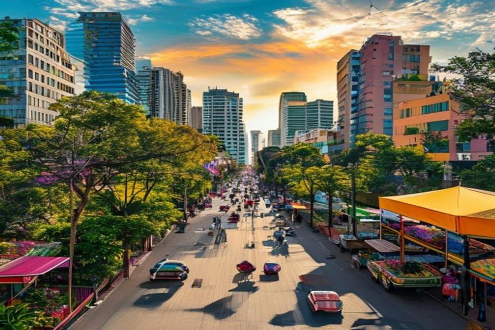 Beleza diversificada de Curitiba em uma imagem vibrante