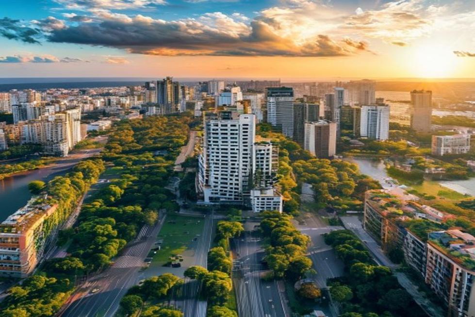 Vista panorâmica da cidade de Curitiba.