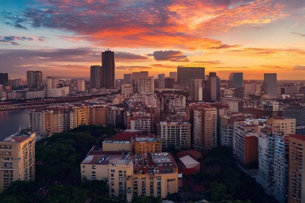 Vista panorâmica do horizonte de Curitiba