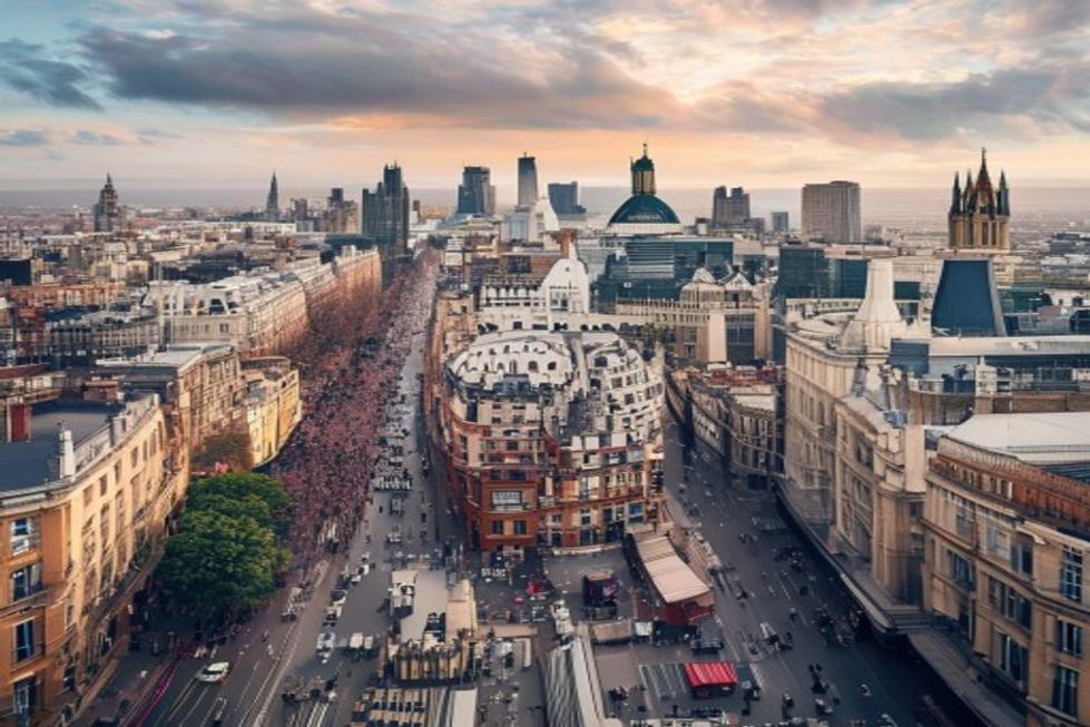 Vista panorâmica de Londres mostrando sua icônica arquitetura.