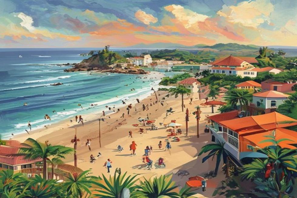 Cenário colorido de Salvador, refletindo uma atmosfera familiar e divertida.