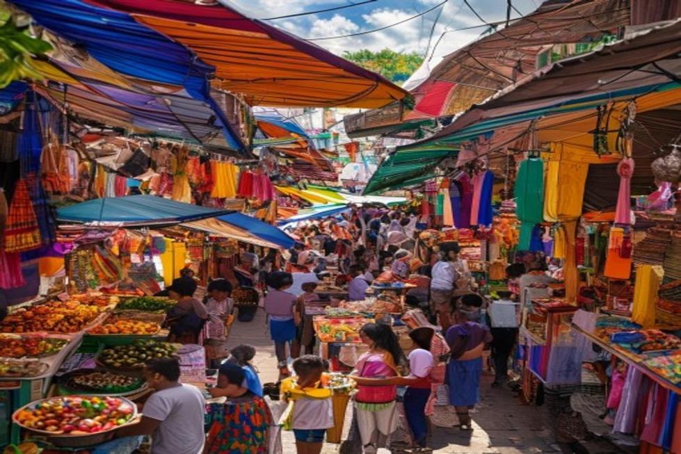 Mercado em Salvador atraindo famílias