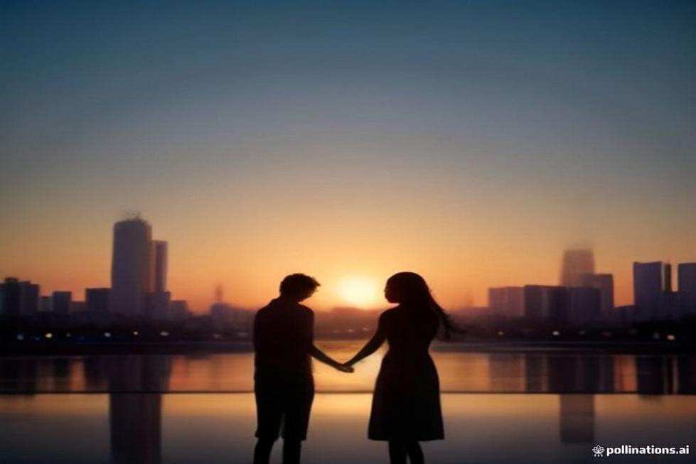 Casais apreciando o pôr do sol em Buenos Aires.